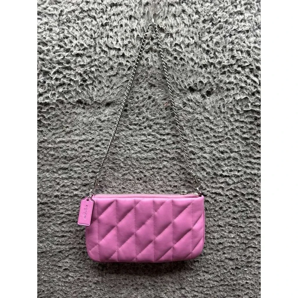 Coach Women's Quilted‎ Pillow Leather Wrislet Pouch Bag Fucshia Pink M2457-CW580